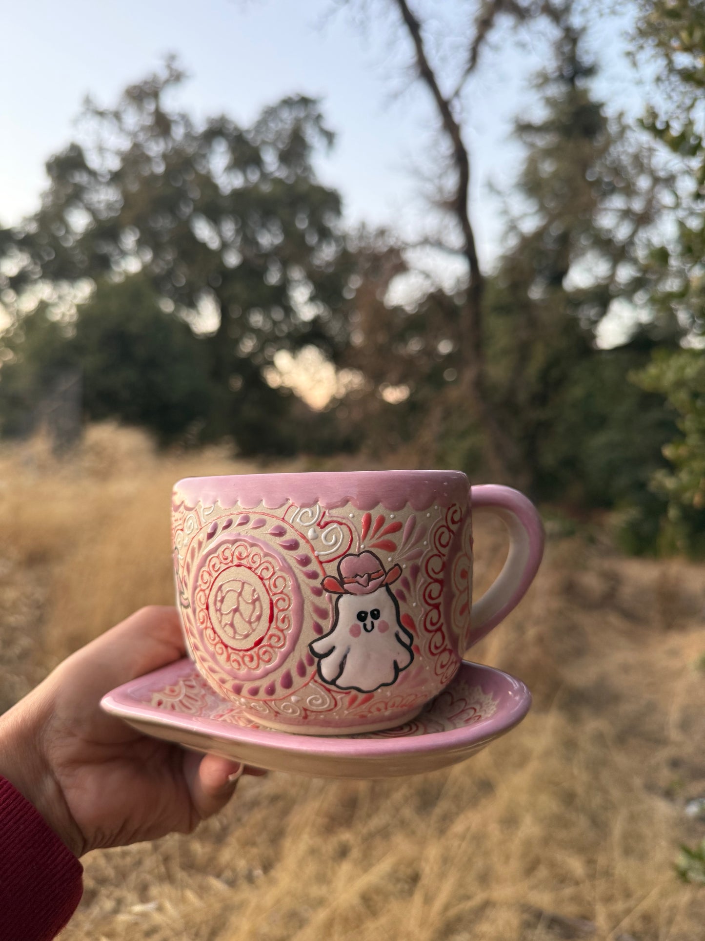 PRE-ORDER pink ghost tacita & plate set