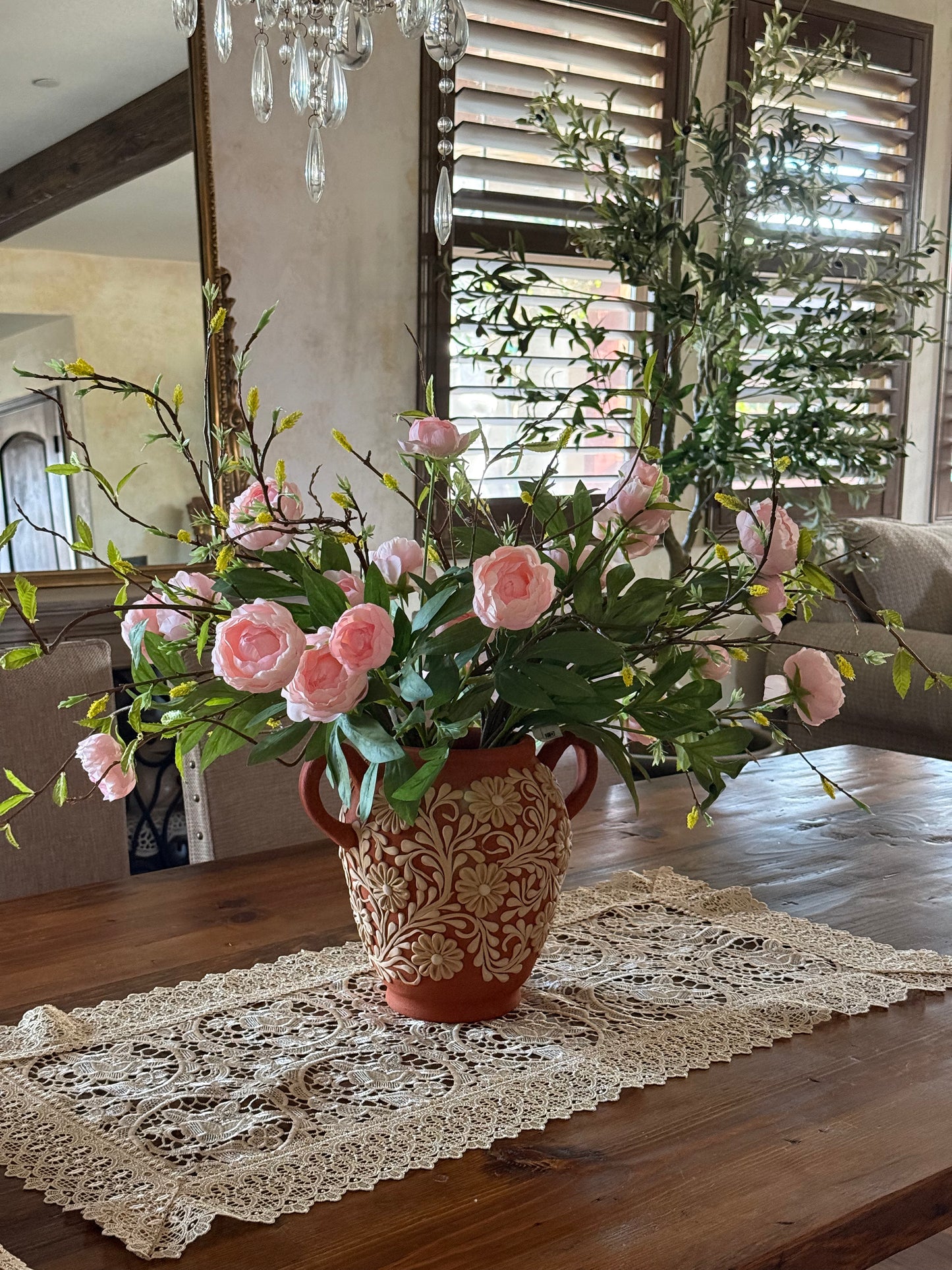 oro con flores