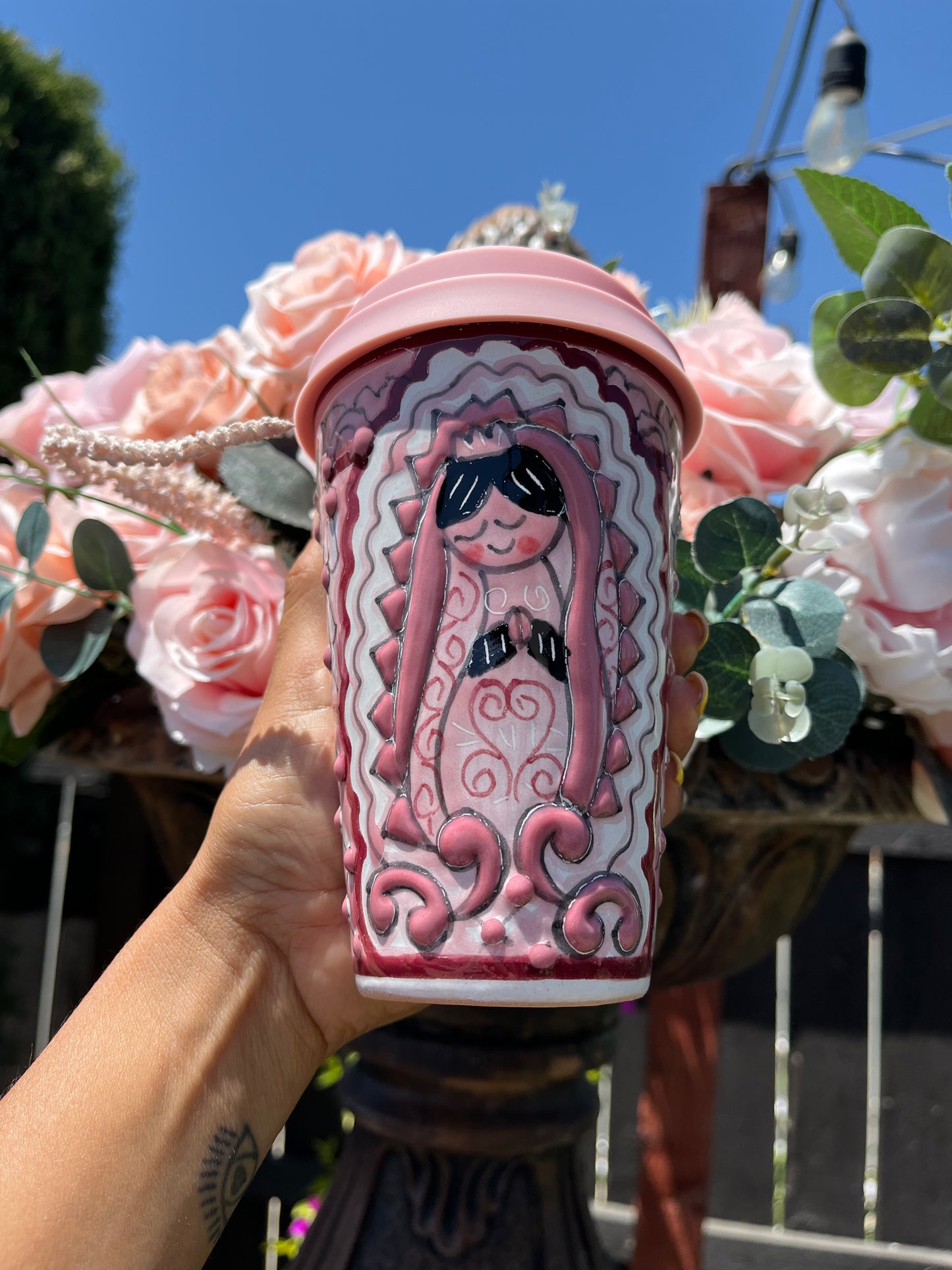 Pink Virgencita mug #2