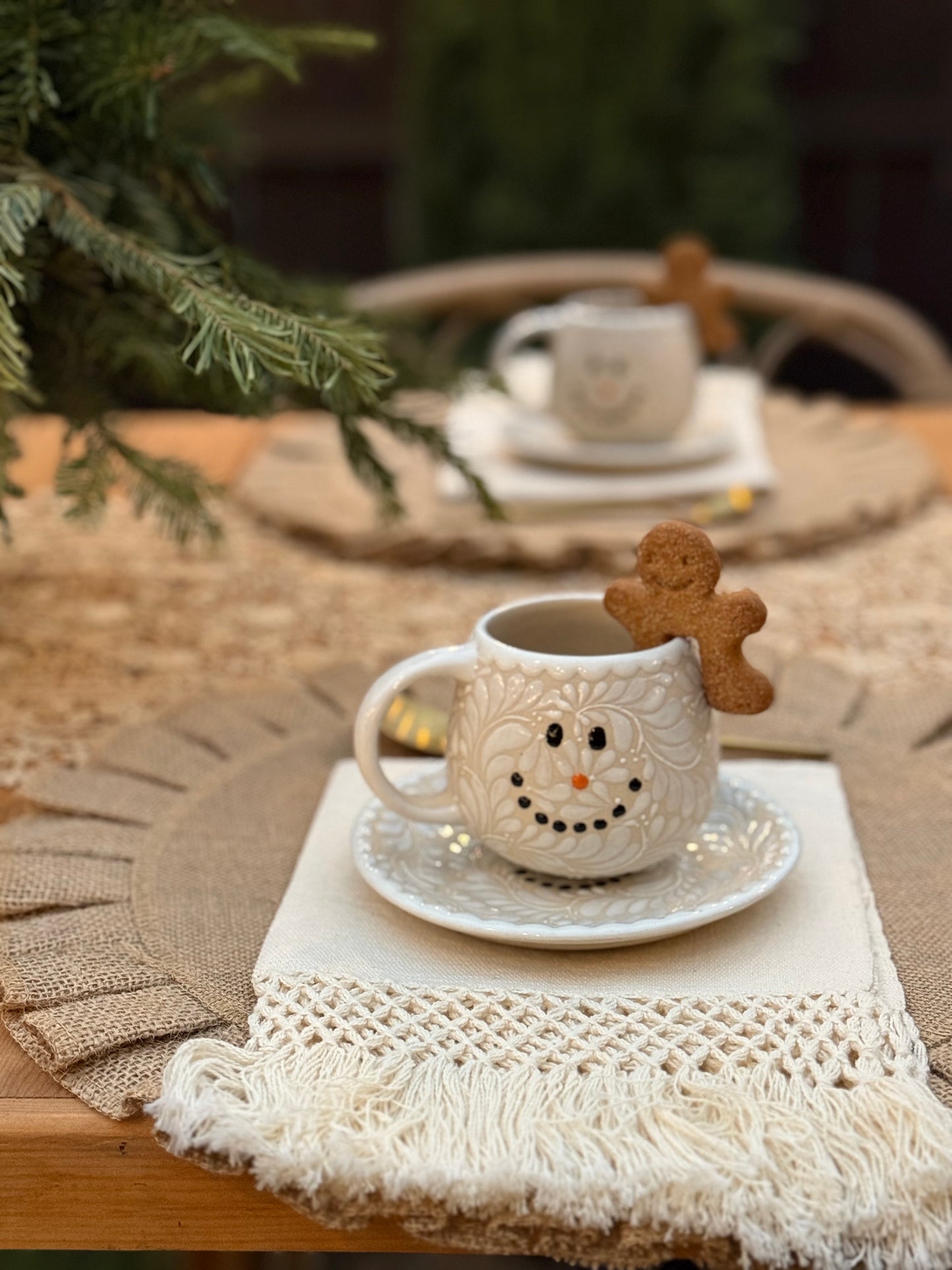 snow man tea set