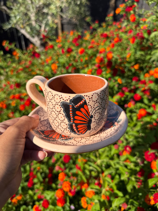 Monarca tacita & plato set (creme)