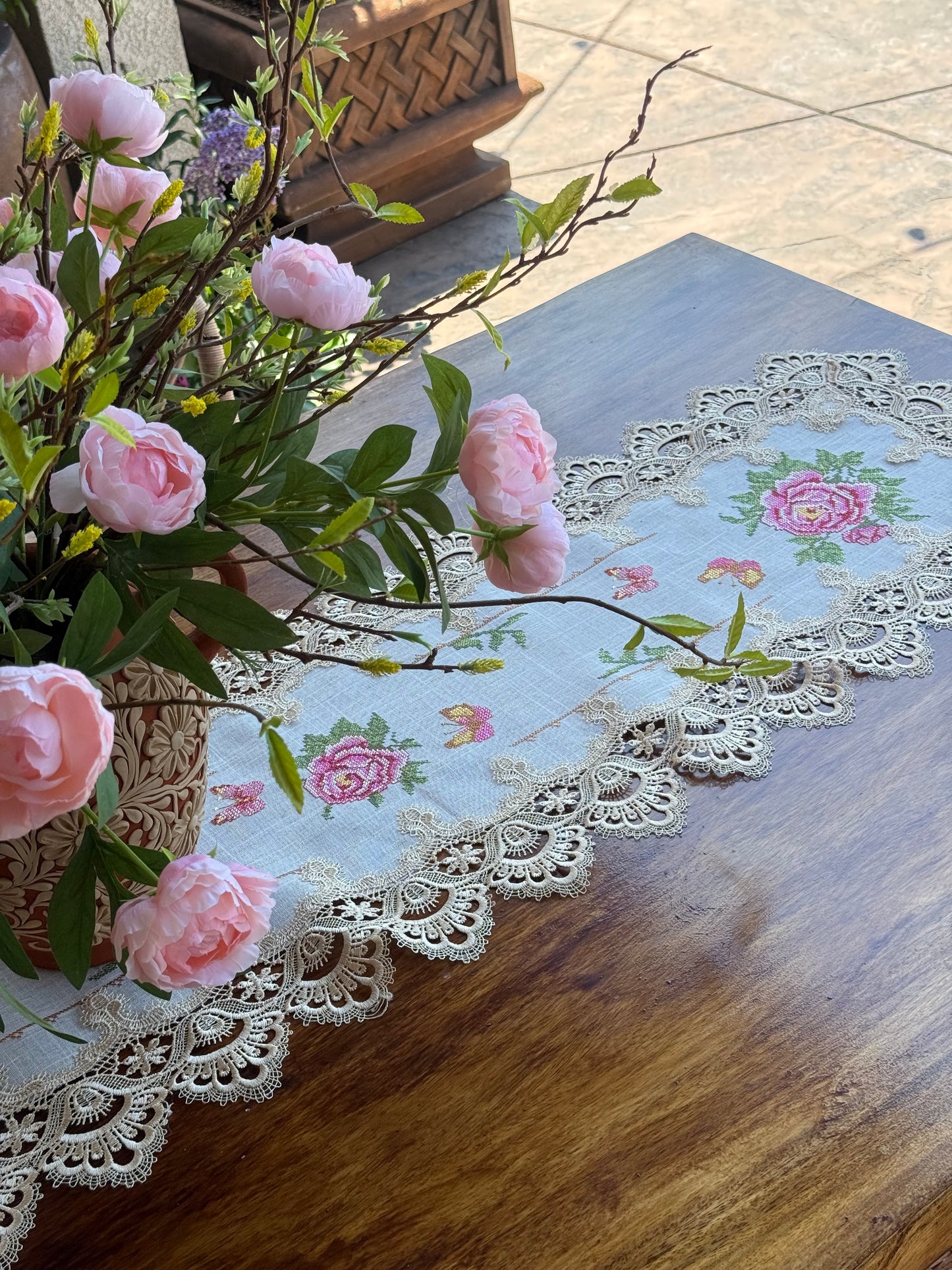 mariposa con flores (grande)