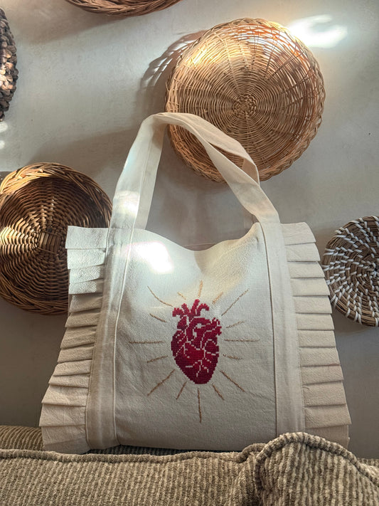 sagrado corazon tote bag (cremita)