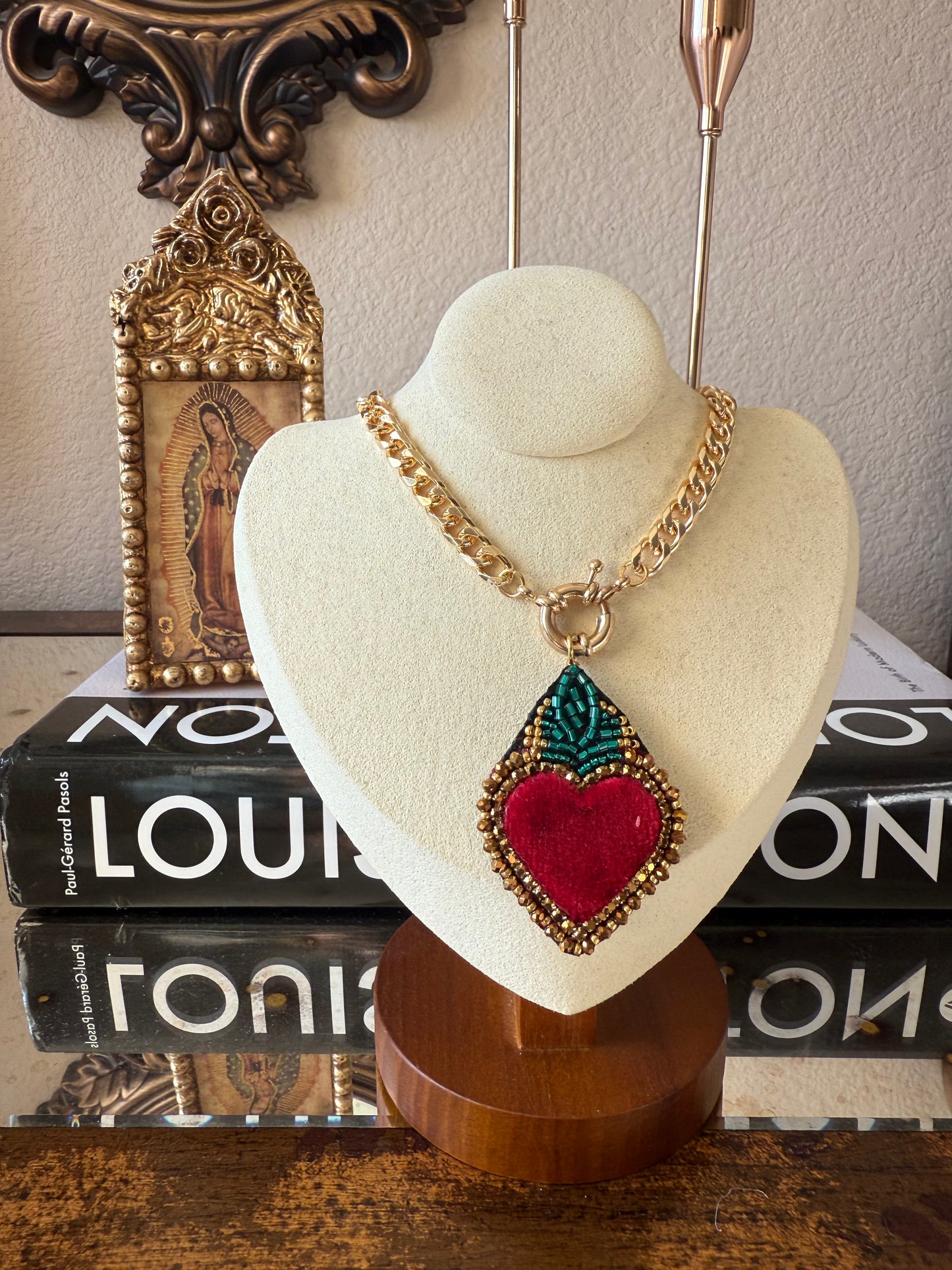 red corazon necklace