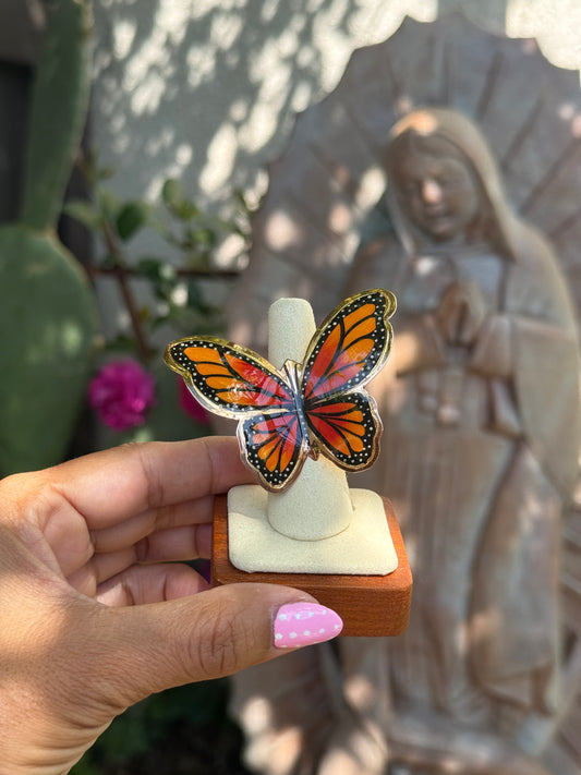 anillo de mariposa monarca (grande)