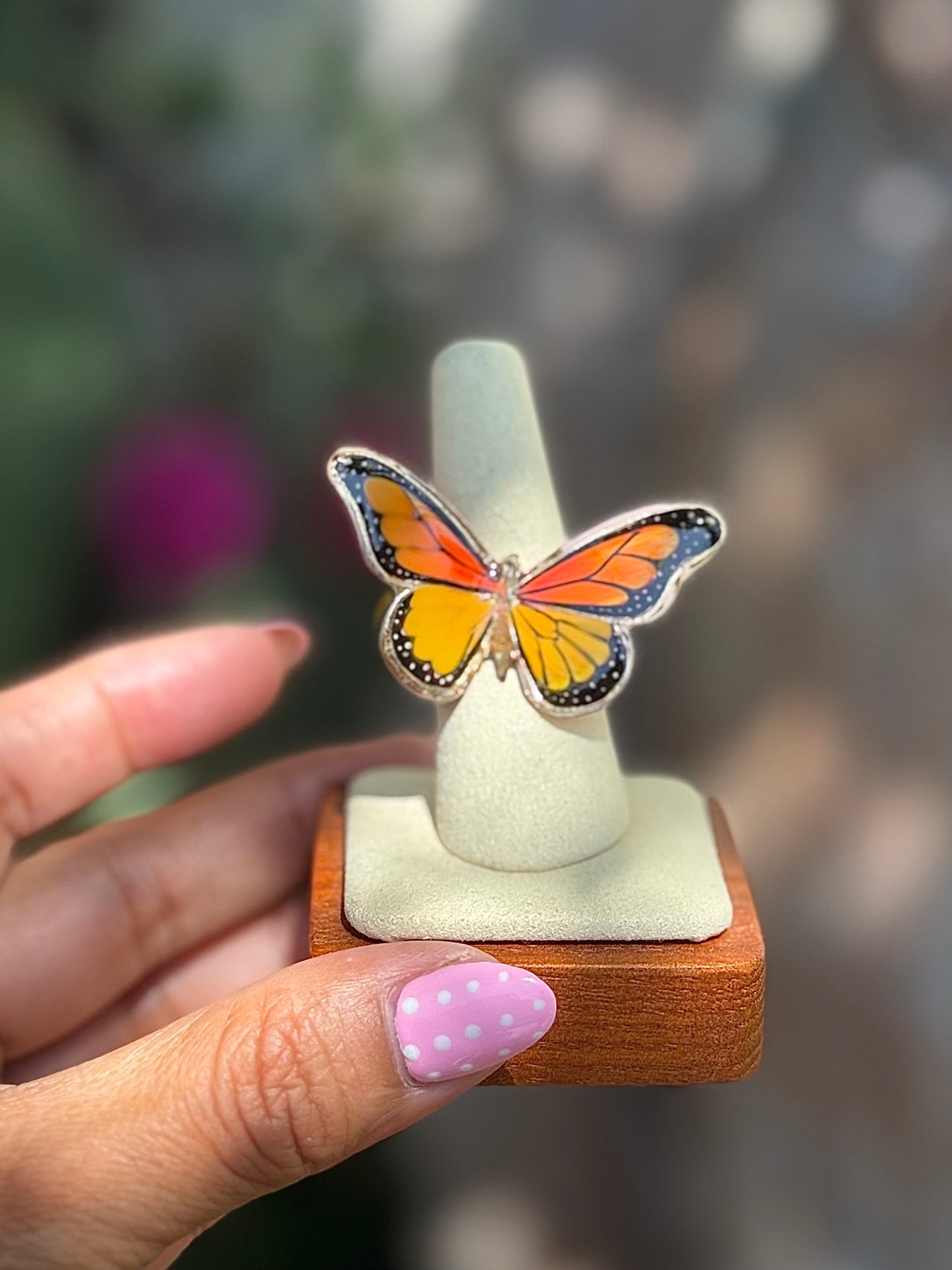 anillo de mariposa monarca (chico)